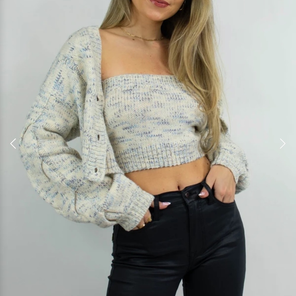 Cardigan & Tube Top Set